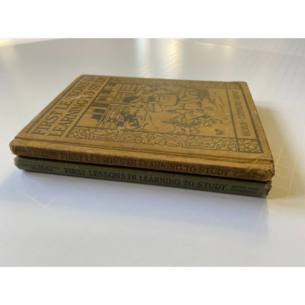 Lot Set of 2 Antique Readers First Lessons In Learning To Study 1926 Teachers Ed